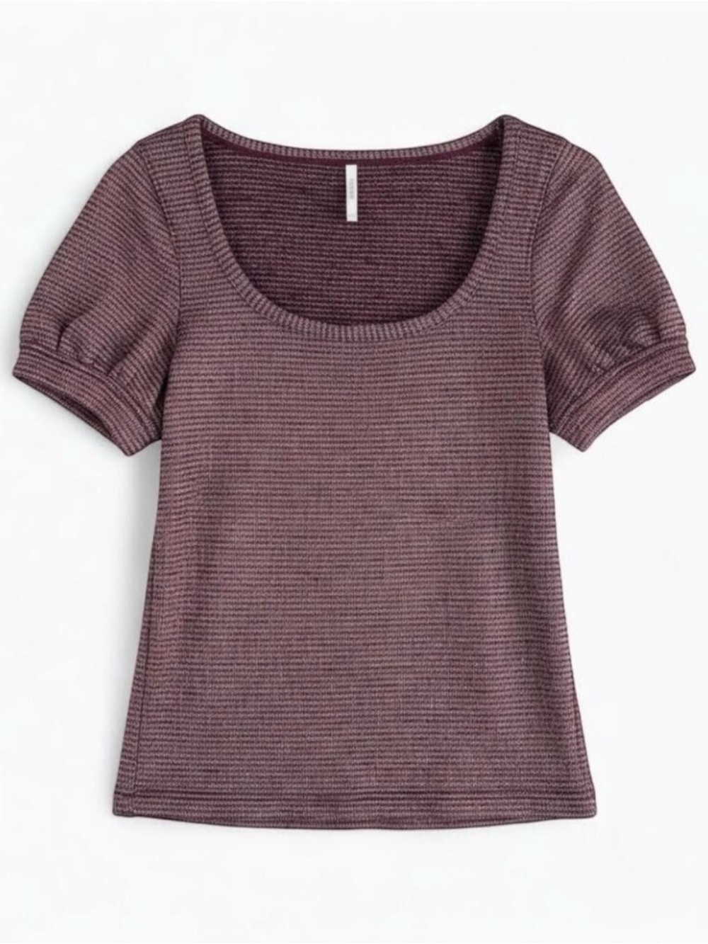 Free People Metallic Ribbed Scoop Purple Top Women Small